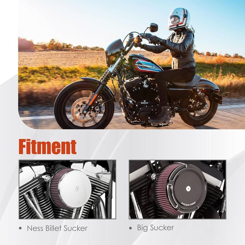 GEATaaT 18-762 Air Cleaner Outer Cover for Billet Sucker and Big Sucker Stage, Carbon Fiber Pattern Cover Compatible with Most Harley Davidson Models - Image 2